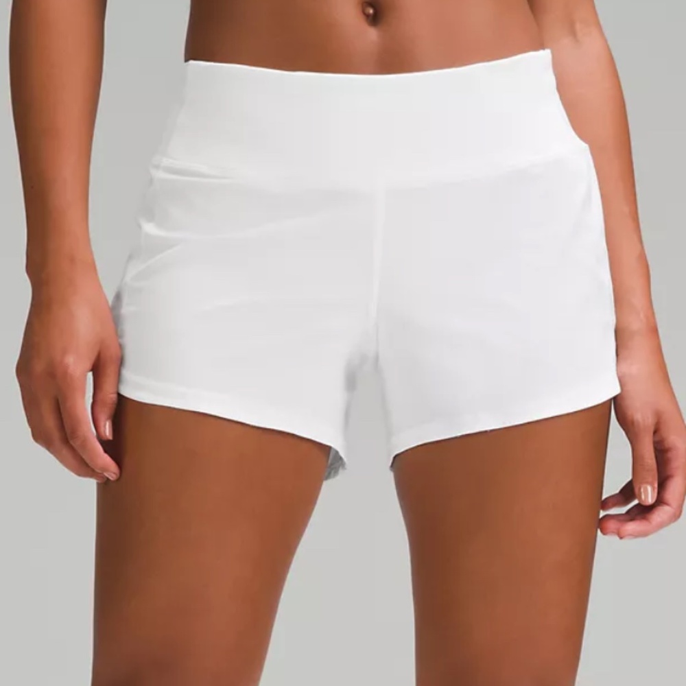 Lululemon Speed Up Mid-Rise Lined Short 4" White Size 6
